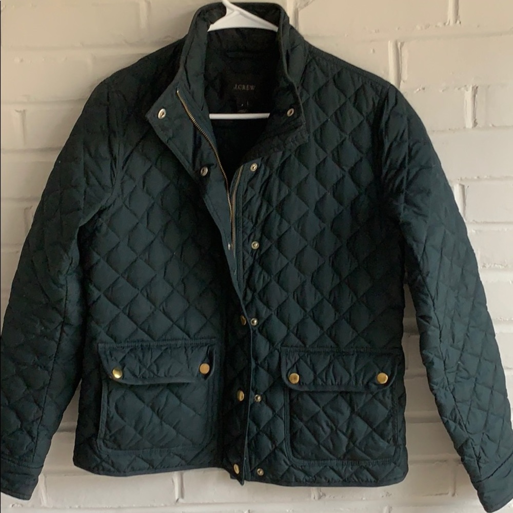JCREW black quilted jacket